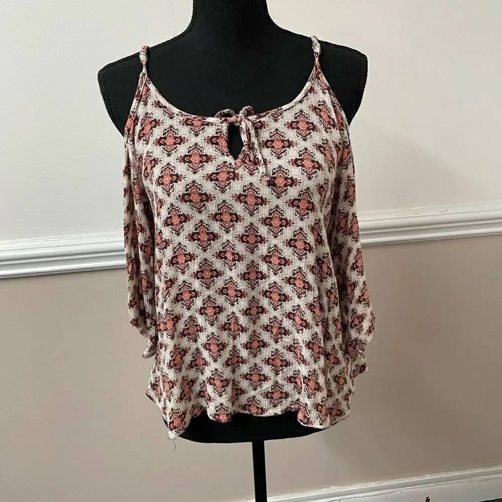 Hollister Cold Shoulder Blouse with Adjustable Straps
